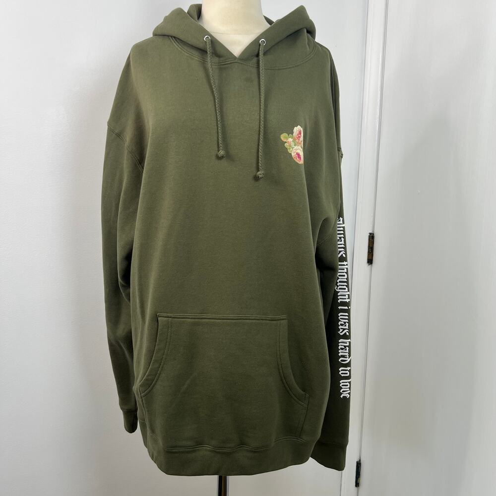 Rose Romance Olive Hoodie Camila Cabello Pullover Sweater Loungewear Size XL - Picture 5 of 13